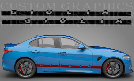 Premium Stickers Compatible with Alfa Romeo Giulia Racing Heritage Stripes