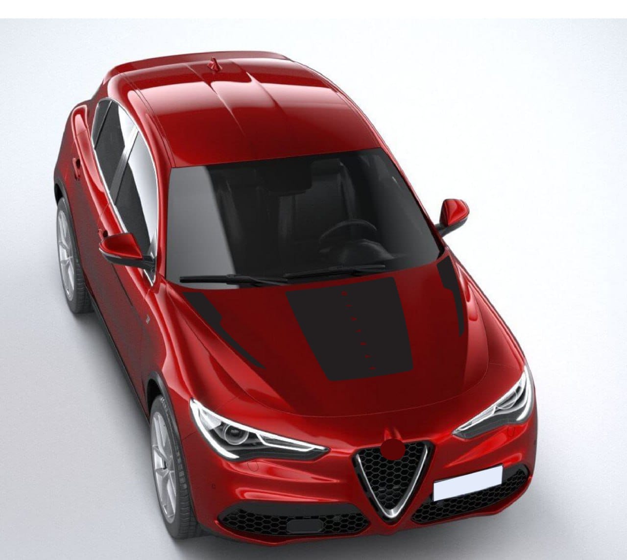 Alfa Romeo Stelvio Vinyl Hood Stickers – New Classic Design for Sporty Look