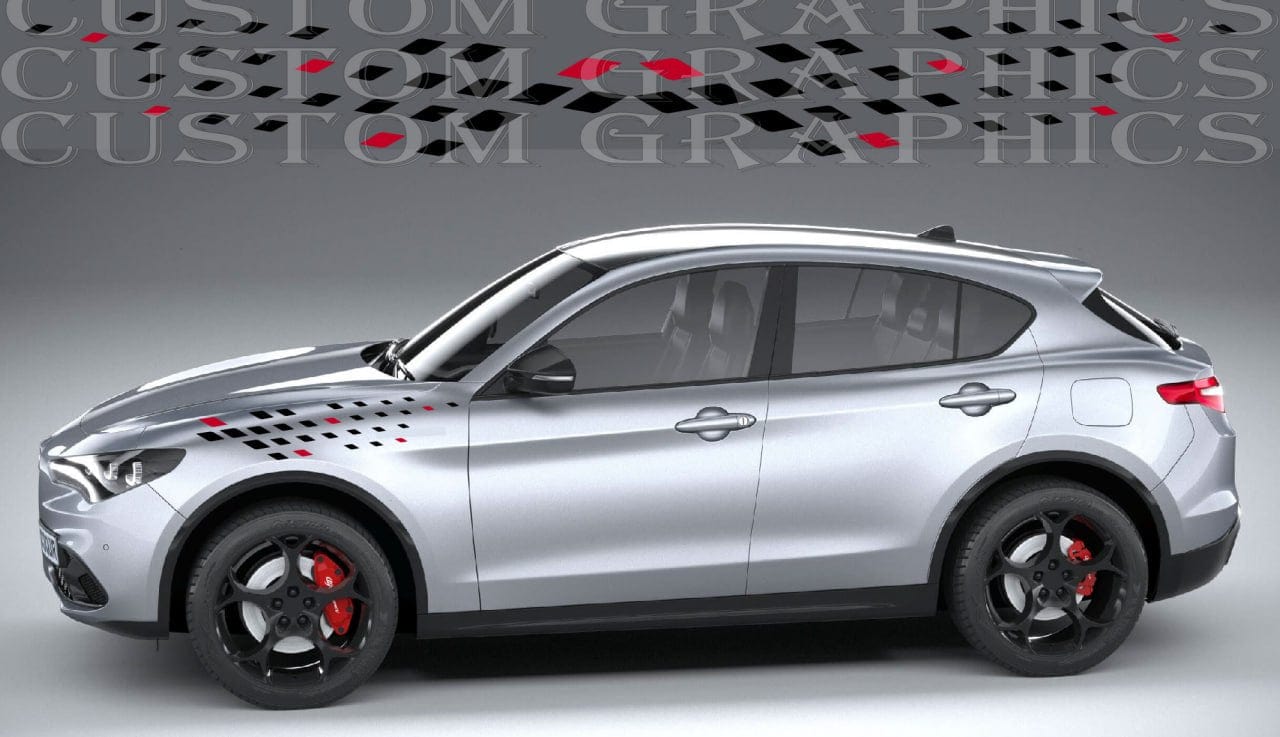 Custom Front and Rear Decals for Alfa Romeo Stelvio – Premium Quality Stickers