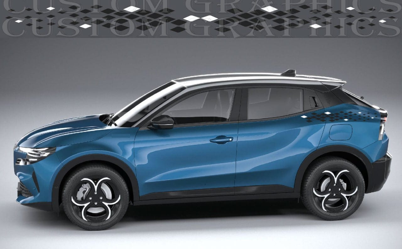 New Premium Vinyl Stickers work with Alfa Romeo Junior Figure Design Car look