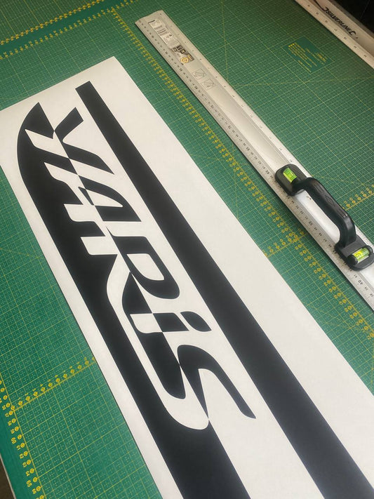 Premium Vinyl Sticker Compatible With Toyota Yaris Unique Classic Name Design BBF