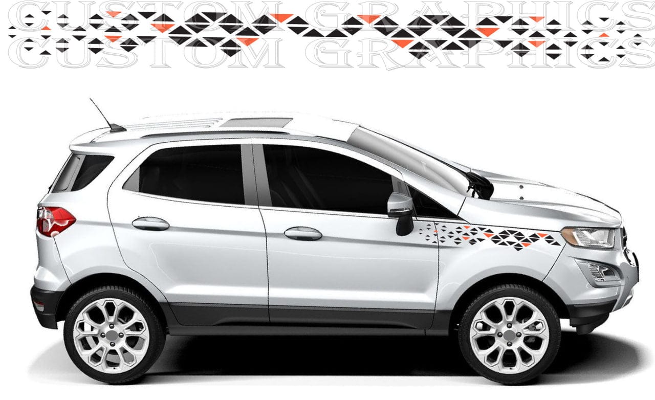Heavy-duty weatherproof vinyl sticker on EcoSport side panel