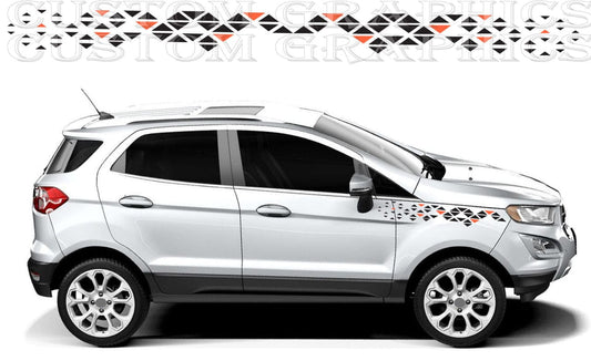 Heavy-duty weatherproof vinyl sticker on EcoSport side panel