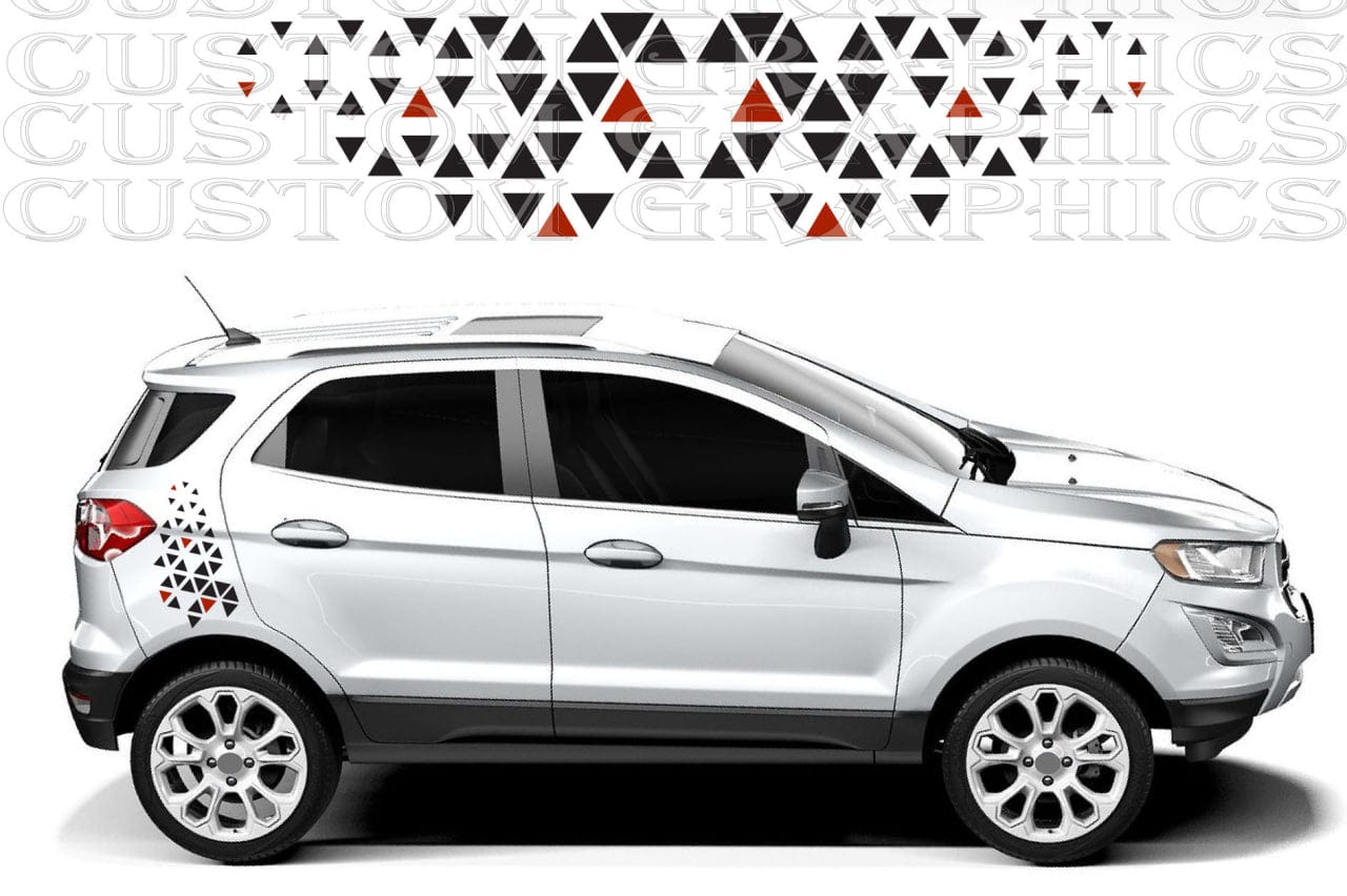 Compass and map-themed graphics on Ford EcoSport side