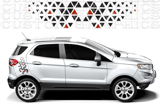 Compass and map-themed graphics on Ford EcoSport side