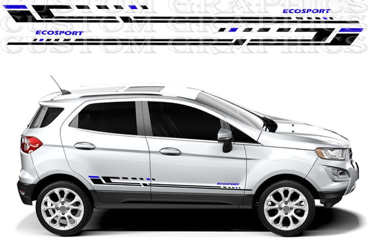 Ford EcoSport parked in city with Urban Jungle decals

