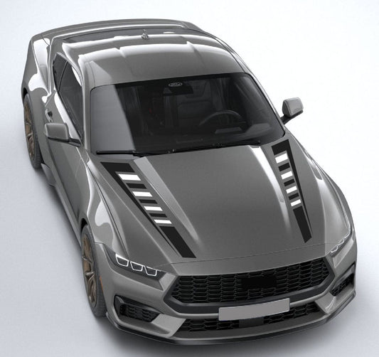 Ford Mustang  Hood Decals – Premium Figure-Style Vinyl Stripes