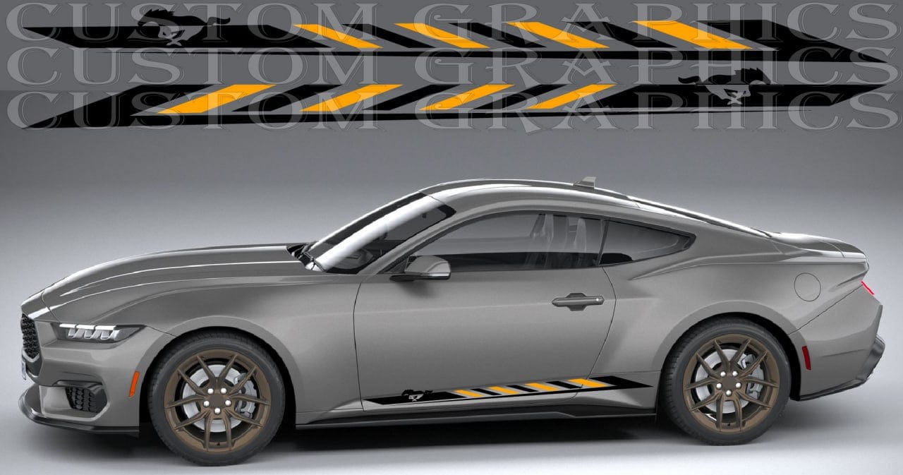 Premium Vinyl Stickers Car Stripes for Ford Mustang – New Figure line Design