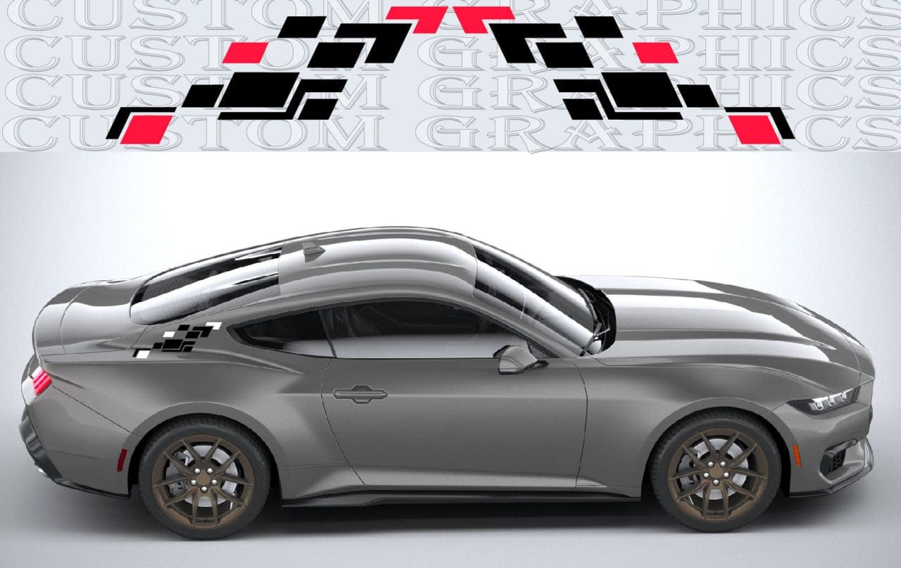 Premium Vinyl Stickers Car Stripes for Ford Mustang – Rear line Design