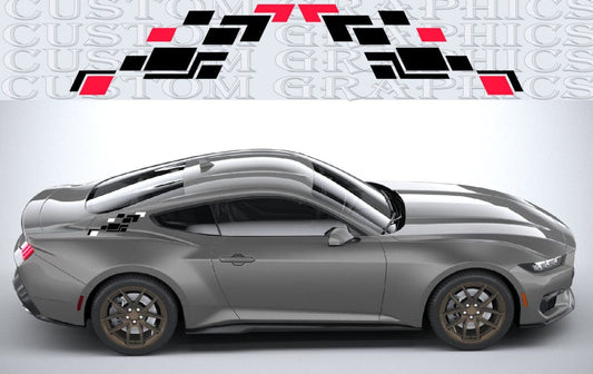 Premium Vinyl Stickers Car Stripes for Ford Mustang – Rear line Design
