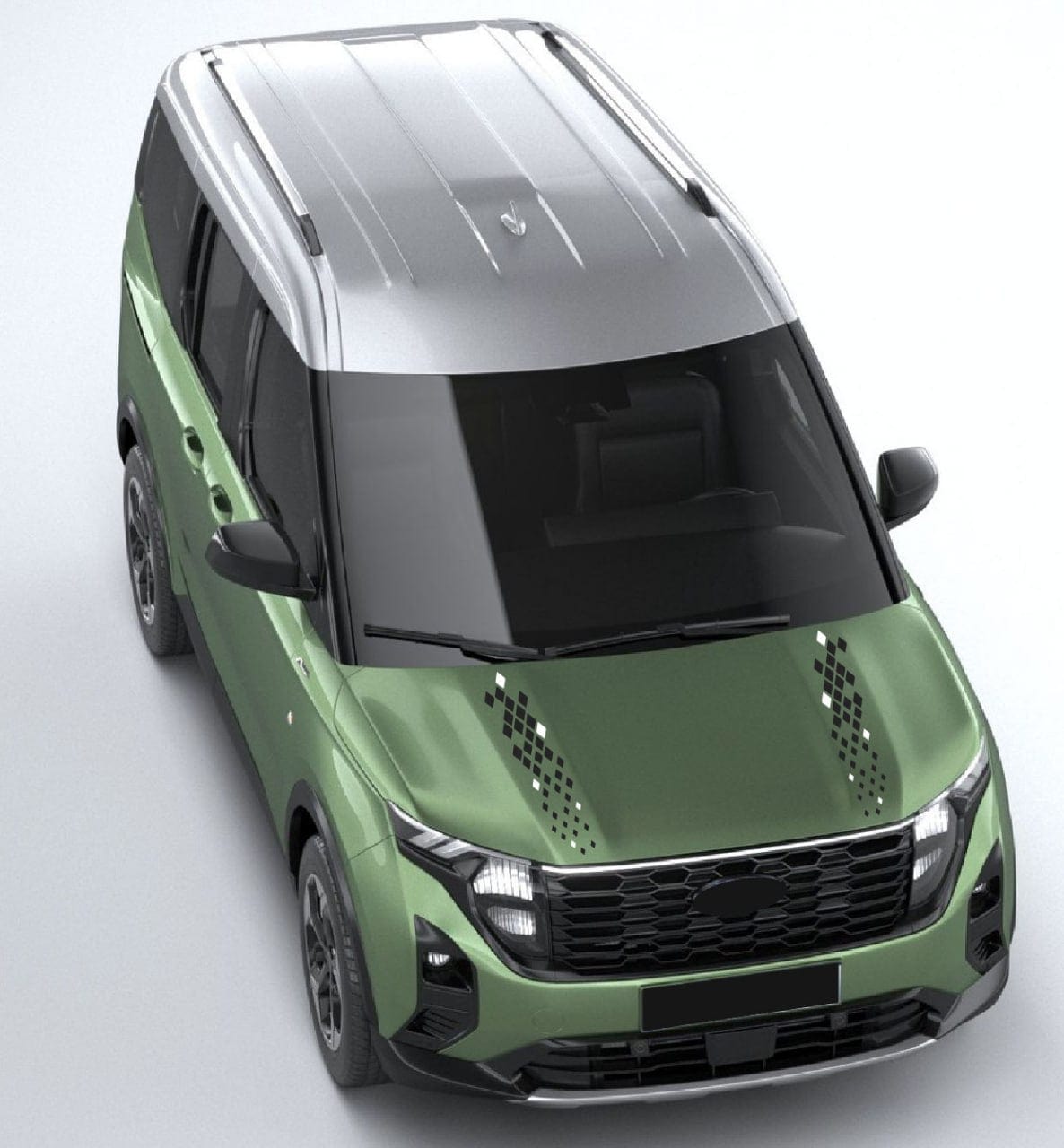 Reflective safety vinyl sticker on Tourneo Courier rear panel