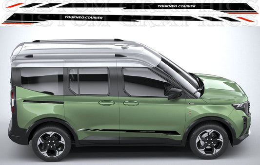 Matte black side stripe applied to silver Tourneo Courier