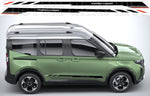 Matte black side stripe applied to silver Tourneo Courier