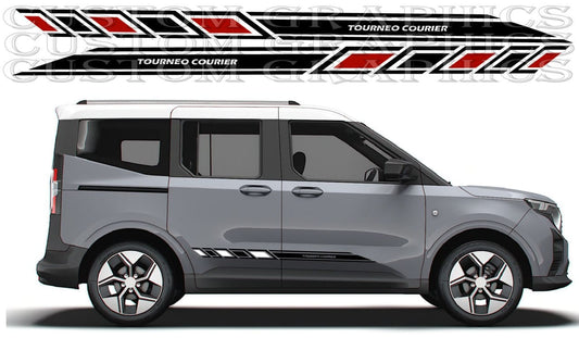 Close-up of vinyl lettering on rear of Tourneo Courier van