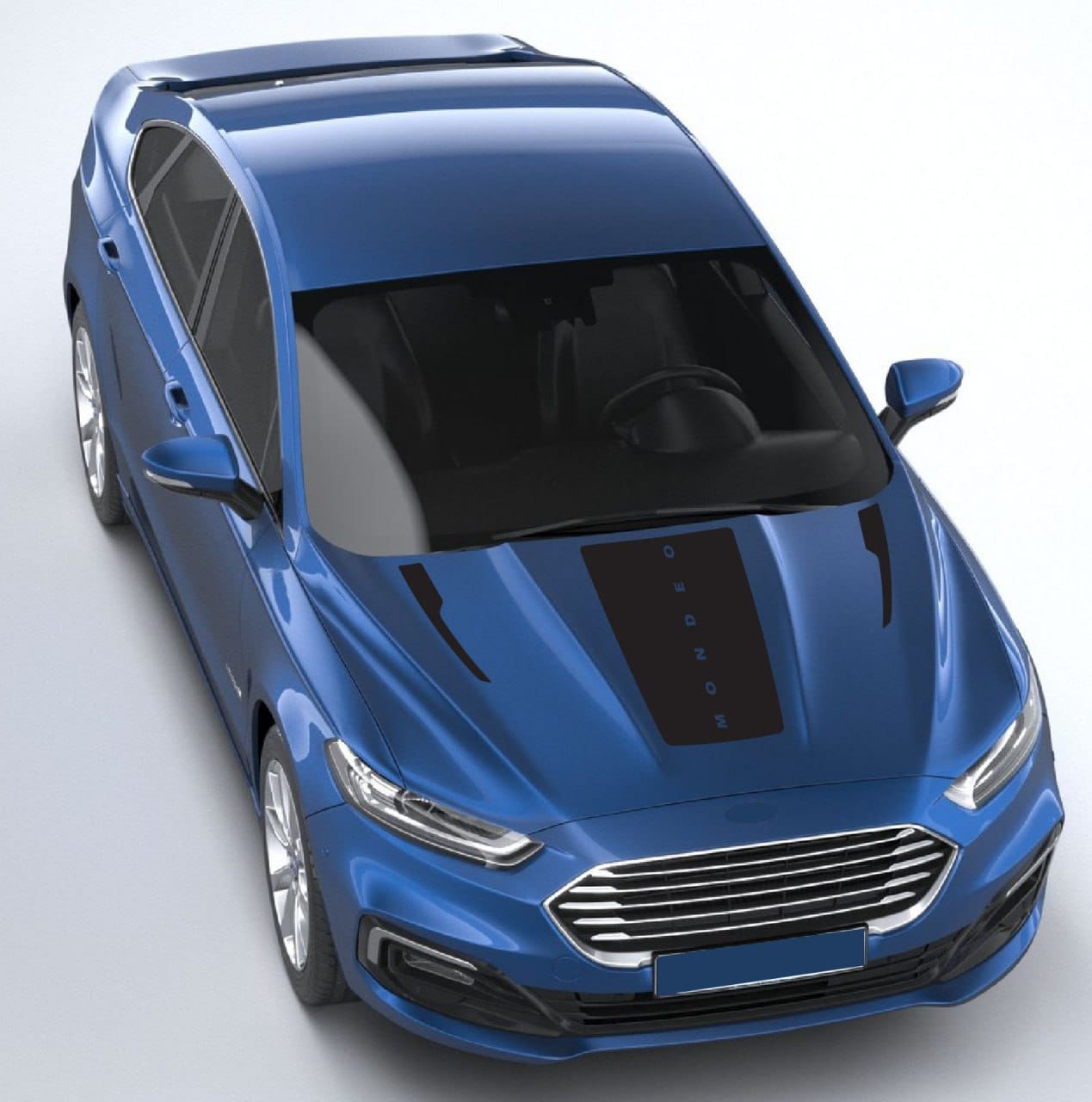 Bold racing graphic across Mondeo hood and roof

