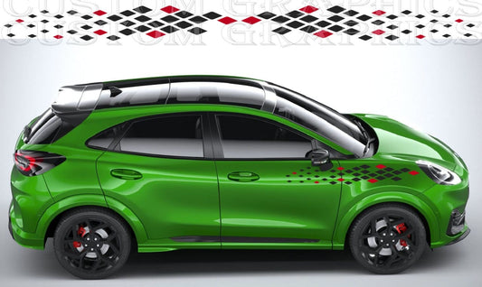 Autocollant de nouvelle conception, rayures de course compatibles avec Ford Puma, nouvelle conception