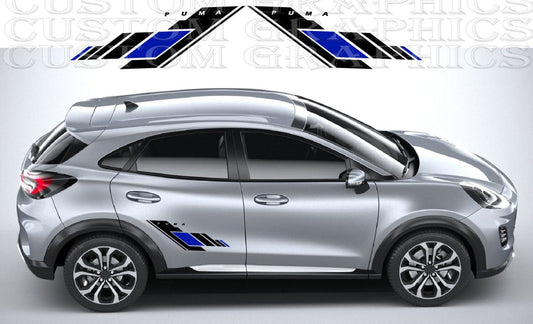 Autocollant de nouvelle conception, rayures de course compatibles avec Ford Puma, nouvelle conception