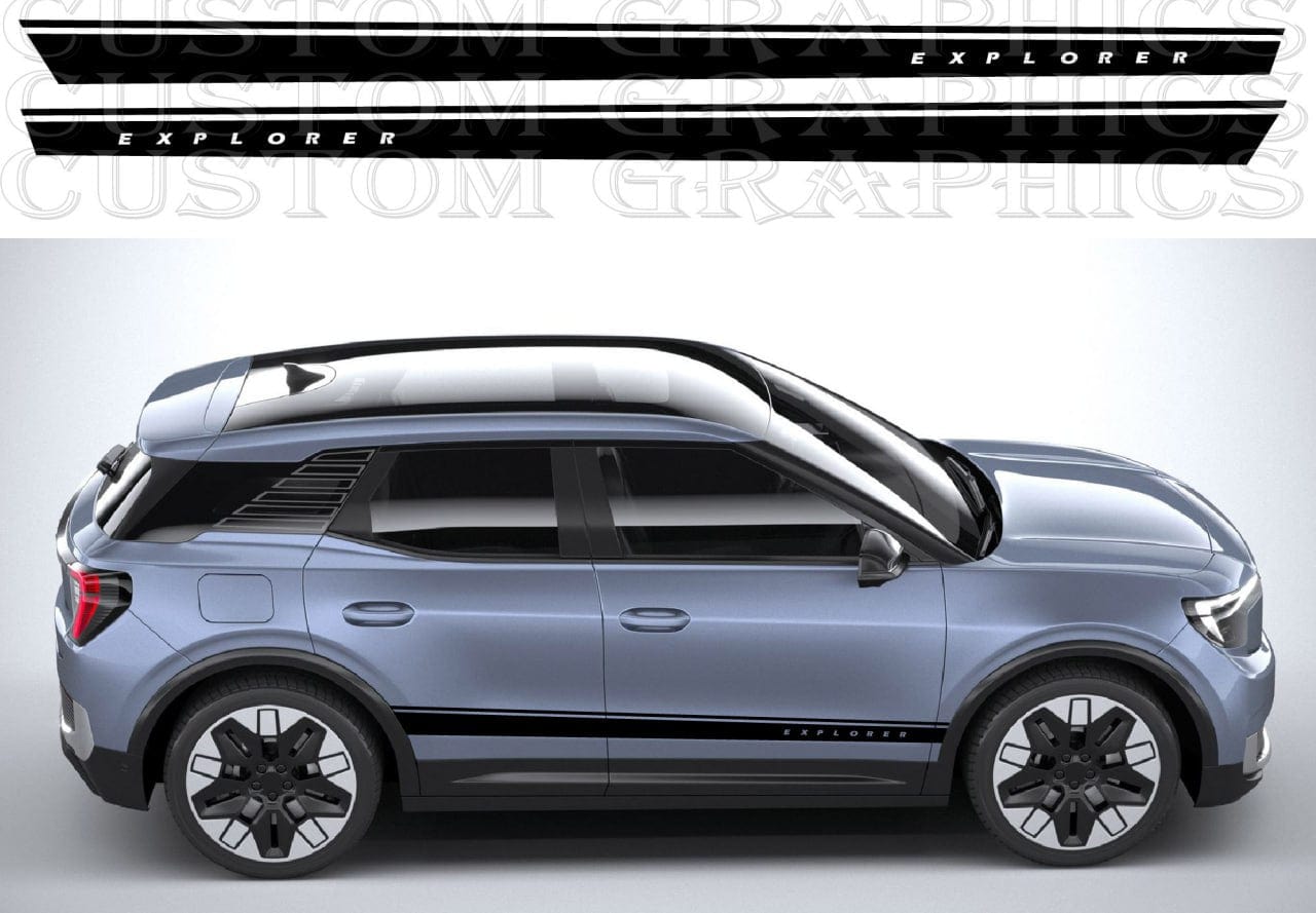 Ford Explorer with forest scene silhouette vinyl wrap

