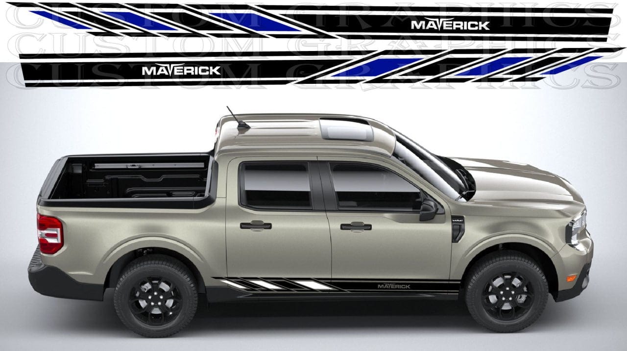 Style graphic on Ford Maverick with vinyl branding

