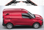 Transit Courier with racing graphics applied to hood