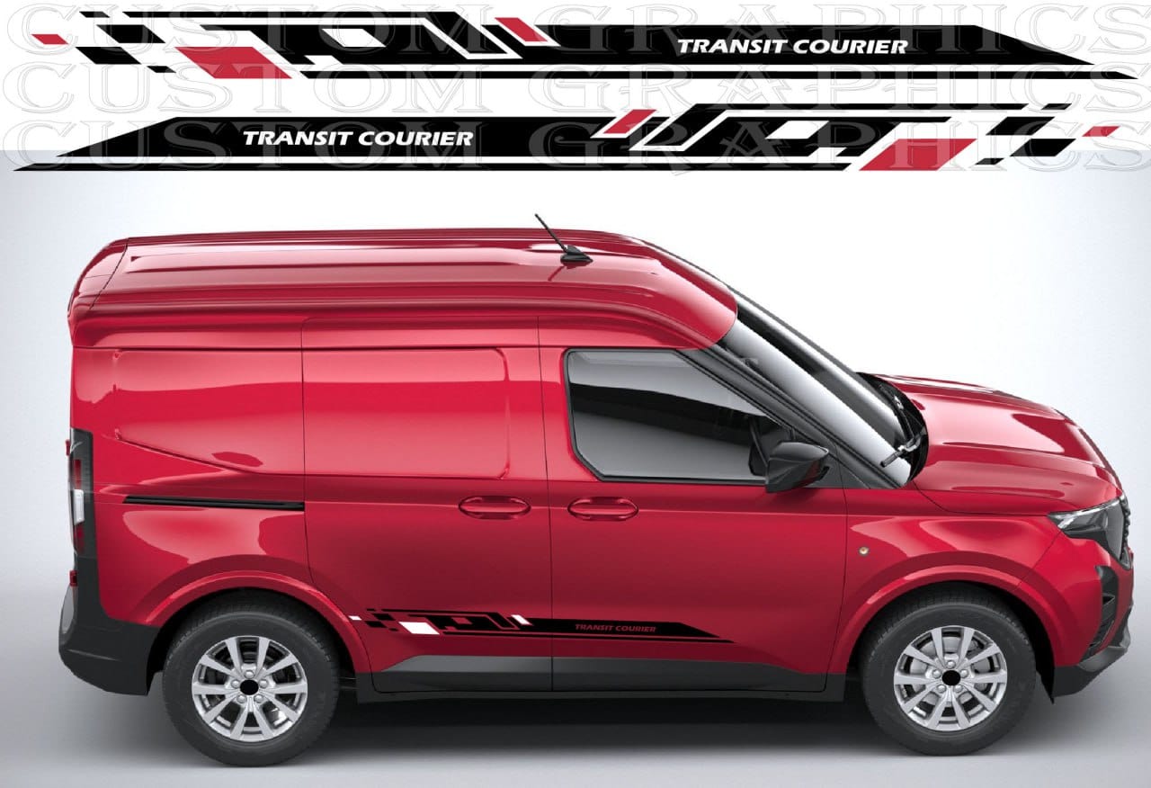 Precision-fit decal set on Ford Transit Courier
