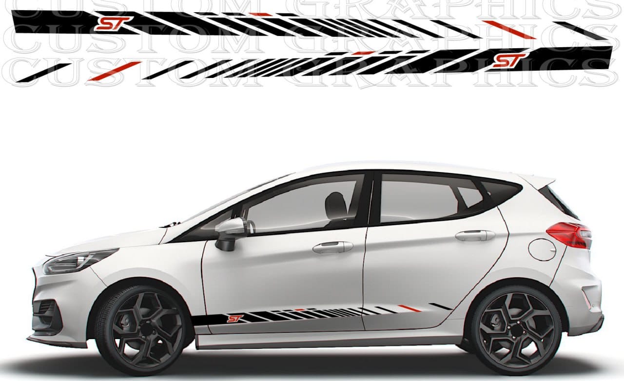 Ford Fiesta with dual stripe racing design