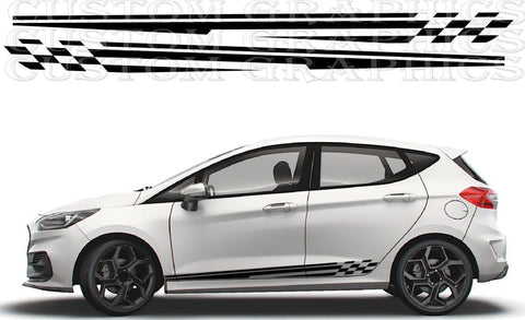 Close-up of matte vinyl on Fiesta side panel