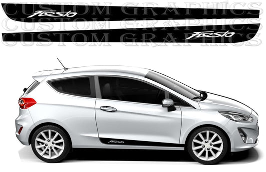 Racing stripe decals for 2-door Fiesta from roof to bumper