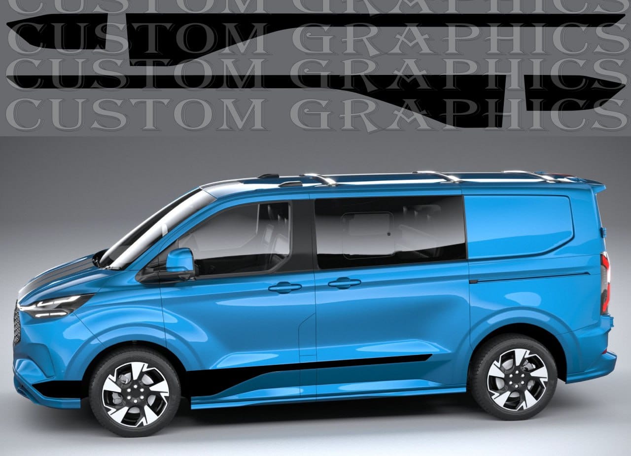 Rear vinyl decals for Ford Transit van – custom graphics