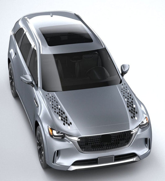 Silver car on a white background