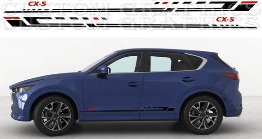 Blue SUV with CX-5 decals on a white background