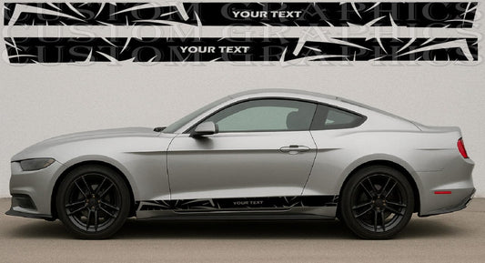 Silver car with black rims on a gray background