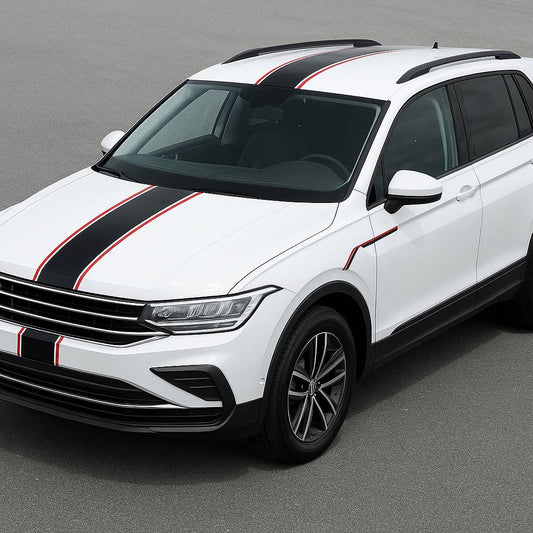 Premium Hood Roof Trunk Stickers Compatible with VW Tiguan line Design