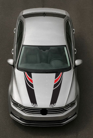 Stickers Compatible With VW PASSAT Hood  Line Design