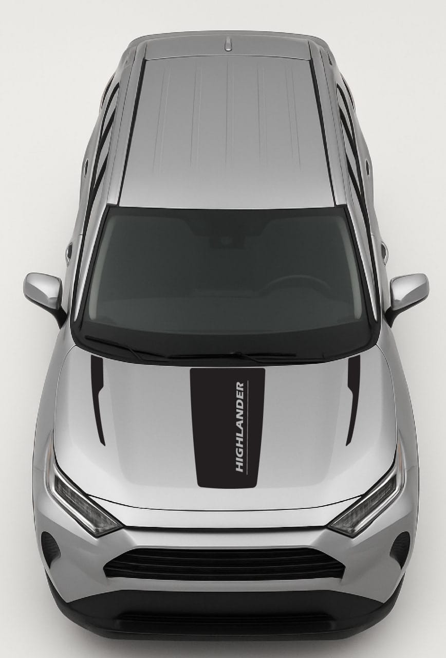 Top-down view of a Toyota Highlander on a white background