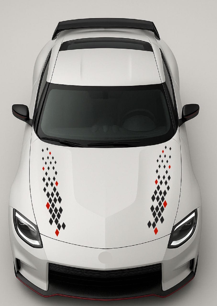 Hood Racing Stripe Decal Compatible with Nissan Z – Premium Vinyl Graphic