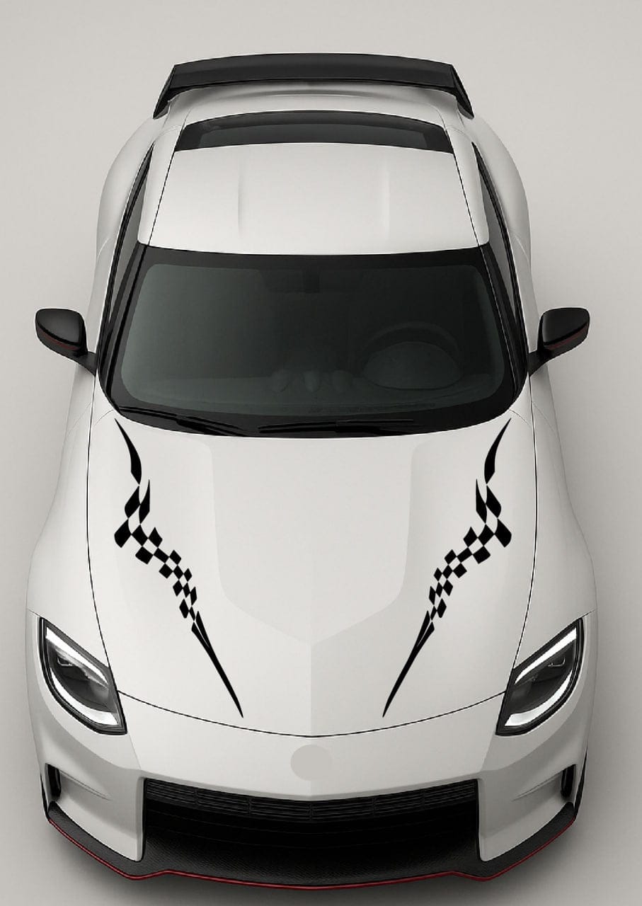 Racing-Inspired Hood Stripes Compatible with Nissan Z – Precision Cut Vinyl