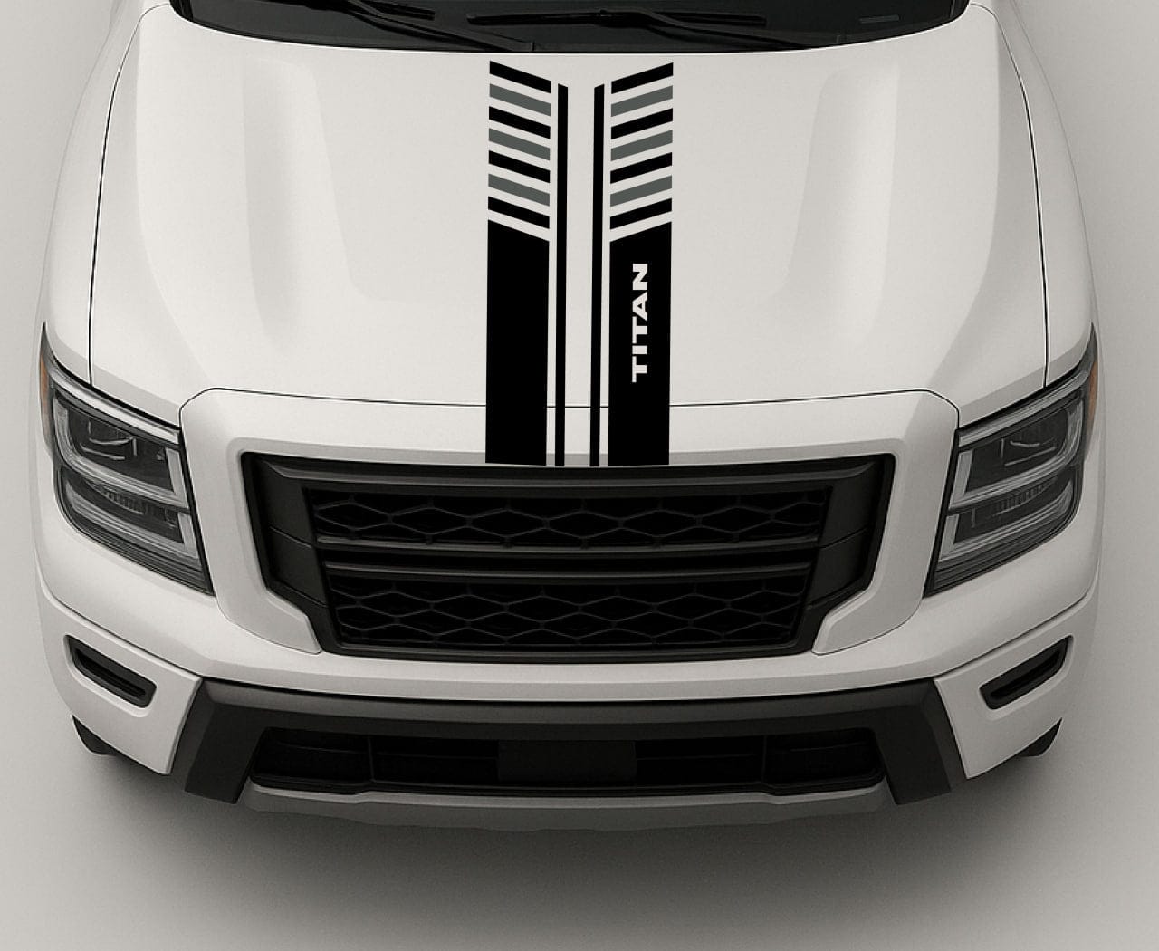 Sport Hood Stripe Vinyl Decal Compatible with Nissan Titan – Sleek Line Style