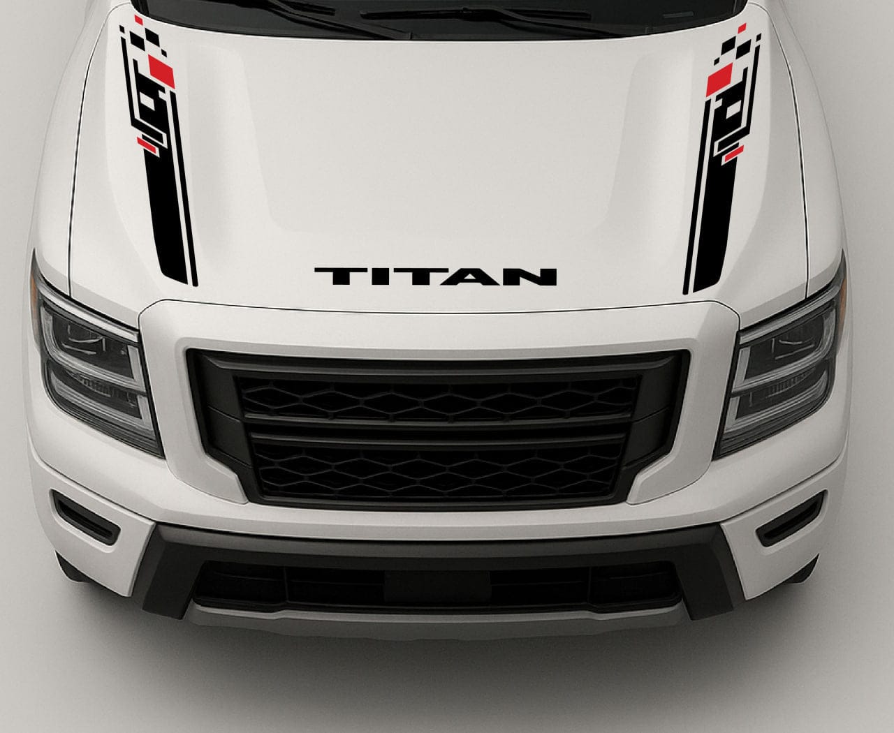 Your Text Hood Line Graphic Compatible with Nissan Titan – High-Quality