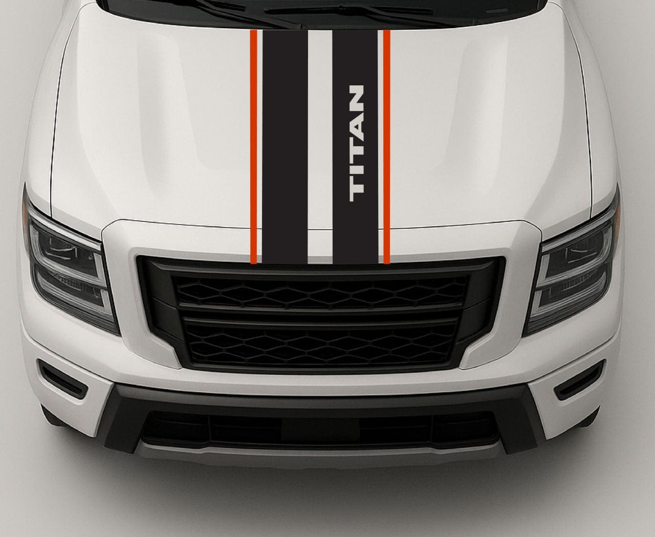 Your Text Hood Line Graphic Compatible with Nissan Titan – Classic Design