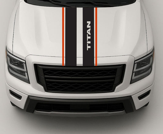 Your Text Hood Line Graphic Compatible with Nissan Titan – Classic Design