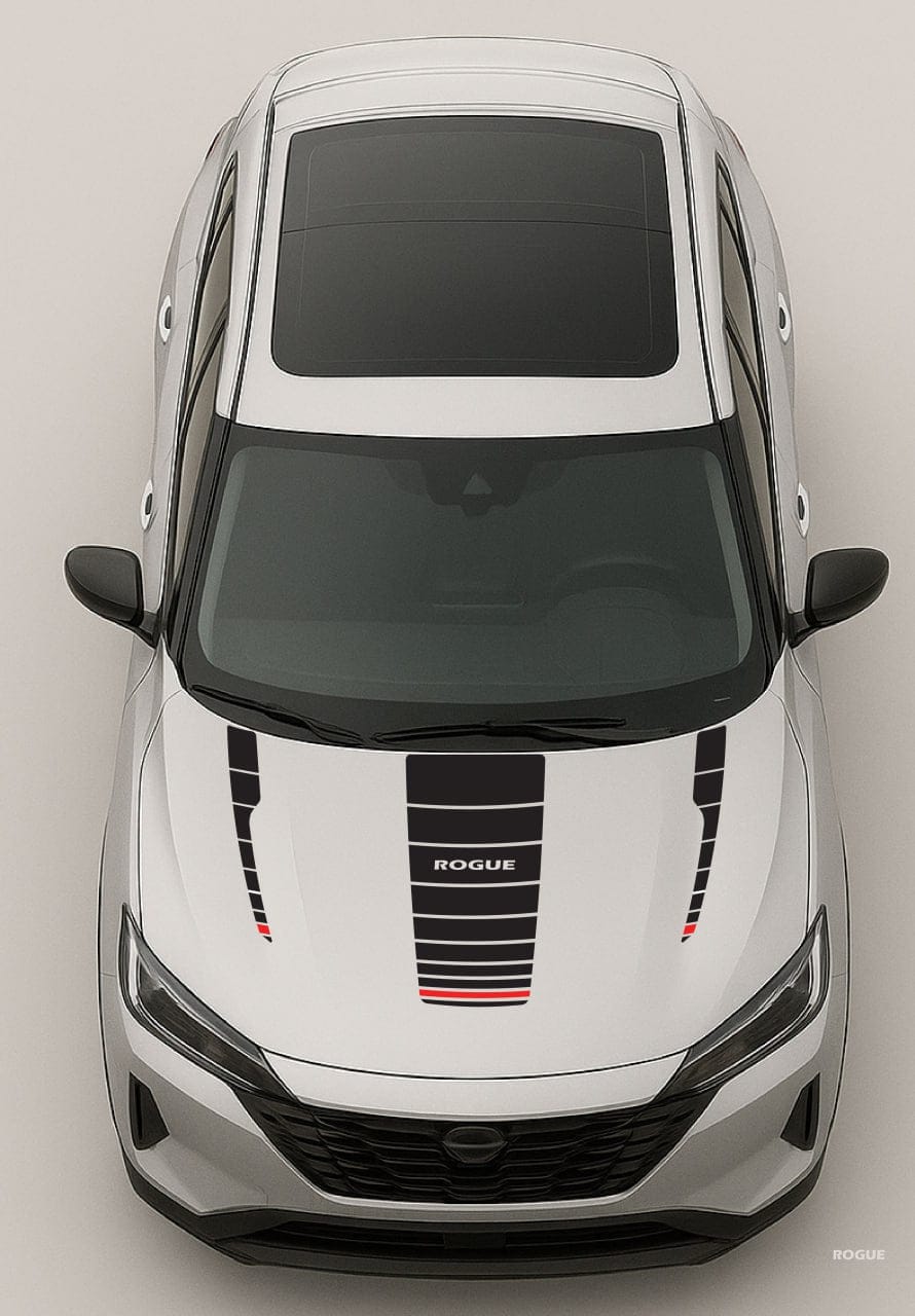 Premium Hood Stickers Compatible with Nissan Rogue Legend Line Design