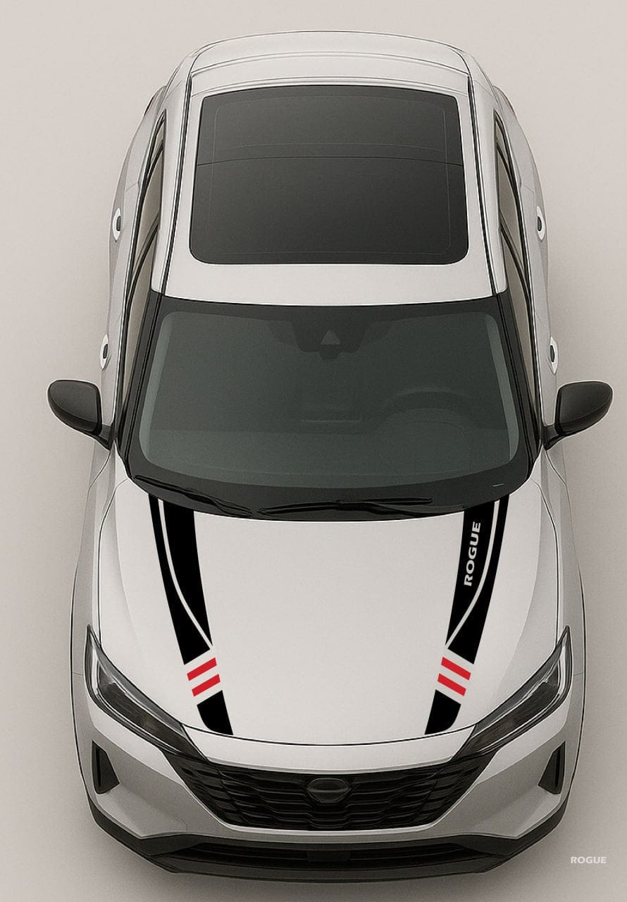 Premium Hood Stickers Compatible with Nissan Rogue New Line Design