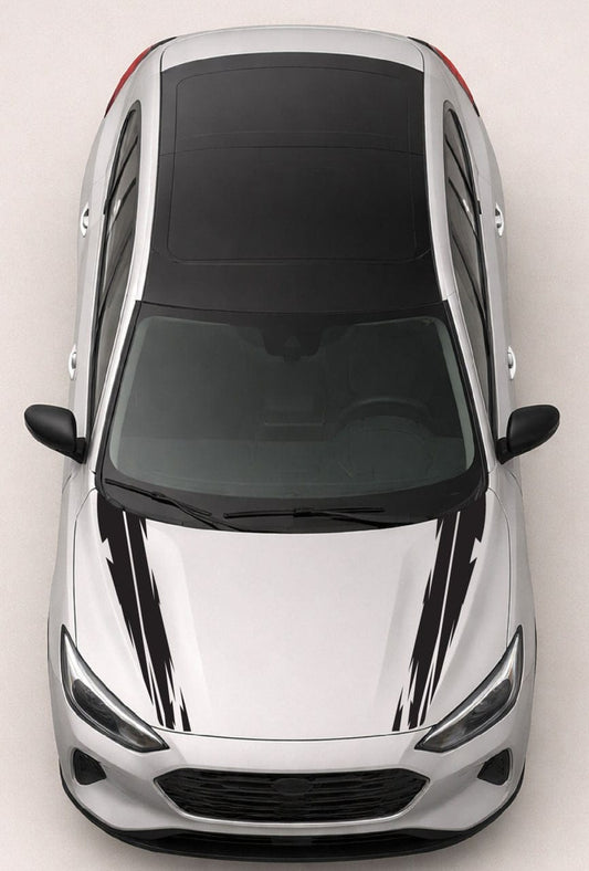 Top-down view of a silver car on a white background