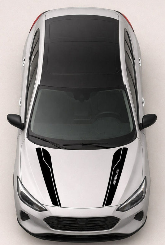 Top-down view of a silver car with black accents on a white background