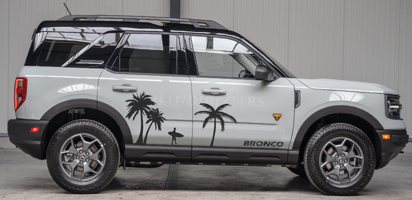 Premium Vinyl Stickers Decals Compatible With Ford Bronco Beach Unique Design