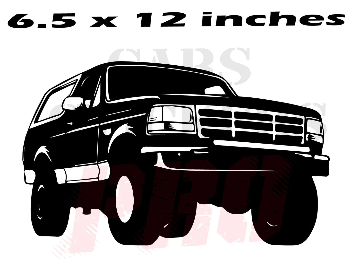 Vinyl 2 Stickers Ford Bronco Car Interior Table Decal Man Gifts wall decal Size: 6.5 x 12 inches.