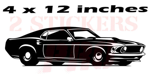 2 Vinyl Stickers Ford Mustang Car Interior Decals Table Decal Man Gifts wall decal