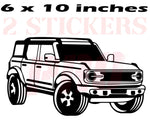 Vinyl 2 Stickers Ford Bronco Car Interior Table Decal Man Gifts wall decal