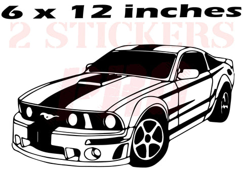 2 autocollants en vinyle Ford Mustang pour intérieur de voiture, décalcomanies de table, style mural